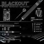 Sada steel šípok Winmau Blackout 24g, 90% wolfram