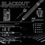 Šípky Winmau steel BLACK OUT 22g, 90% wolfram