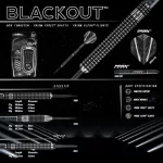 Šípky steel Winmau BLACK OUT 26g, 90% wolfram