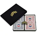 Karty na poker 100% plast, WSOP, Jumbo index, červeno-čierny duo pack