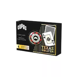 Hracie karty Copag Texas Hold'em poker čierne GOLD Range 100% plast s Dealer žetónom