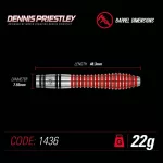 Šípky Winmau steel Dennis Priestley Special Edition 22g, 90% wolfram