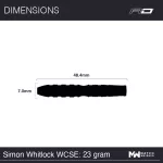 Šípky Winmau steel Simon Whitlock World Cup Rainbow SE 23g, 90% wolfram