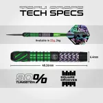 Šípky steel Winmau Mike Maloney Signature Series 1, 22g – 90% wolfram