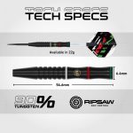 Šípky steel Winmau Peter Wachiuri 22g, 90% wolfram
