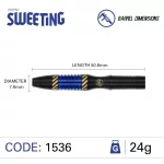 Šípky steel Winmau Rashad Sweeting 24g, 90% wolfram