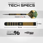 Šípky steel Winmau Brendan Dolan Signature Series 1, 23g – 90% wolfram