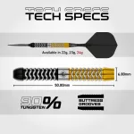 Šípky steel Winmau Exion Parallel 24g SP 90% wolfram