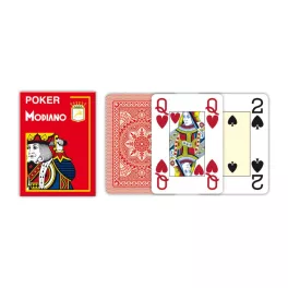 Modiano karty Cristallo červené 100% plastové 4 Jumbo index