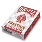Karty Bicycle PRESTIGE 100% plastové, červené