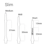 Násadky na šípky Harrows Clic stredné, aqua, Slim, 30mm