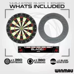 Kompletný šípkarský set Winmau BLADE 360 sivý surround, 2 sety šípok, štartovacia čiara