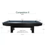 Turnajový biliardový stôl Dynamic Competition II 8ft, matná čierna