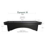 Turnajový biliardový stôl Dynamic III 9ft, matná čierna