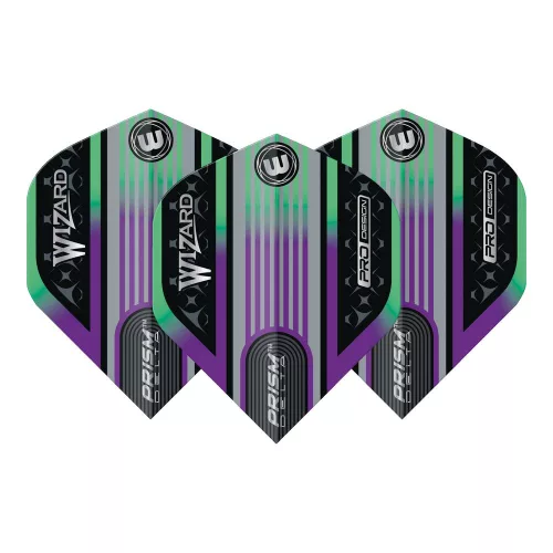 Letky na šípky Winmau Prism Delta Simon Whitlock Wizard, dúhovo-strieborné
