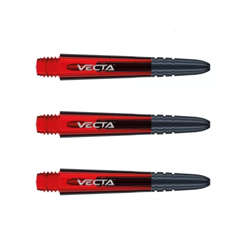 Násadky na šípky Winmau Vecta plastové s hliníkovým topom, červené krátke