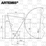 Mantinel na karambolové biliardové stoly Artemis 3 m, profil K-79
