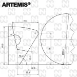 Gumový mantinel na karambolové stoly Artemis 3m, profil K-37