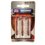 Násadky na šípky Winmau Anodised, hliníkové krátke, červené