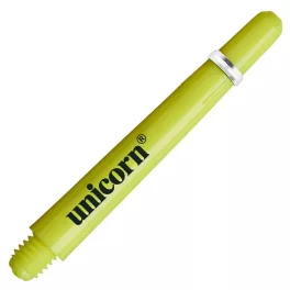 Násadky na šípky Unicorn Gripper4, 29 mm, extra krátke, neon žlté