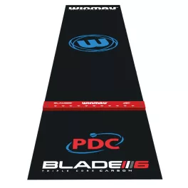 Koberec k terču na šípky Winmau Pro Zone Precision PVC čierny s červenou odhodovou lištou