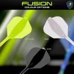 Winmau Fusion Neon Neon čierne, No6 letky a krátke násadky