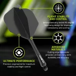 Winmau Fusion Neon čierne, No6 letky a stredné násadky