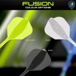 Winmau Fusion Neon žlté, No6 letky a dlhé násadky