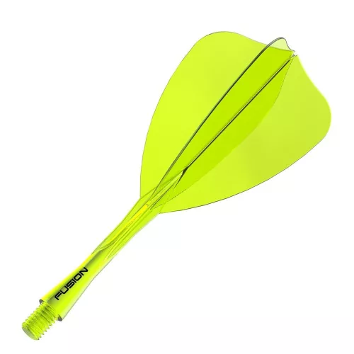Winmau Fusion Arrow priehľadné žlté integrované letky a stredné násadky