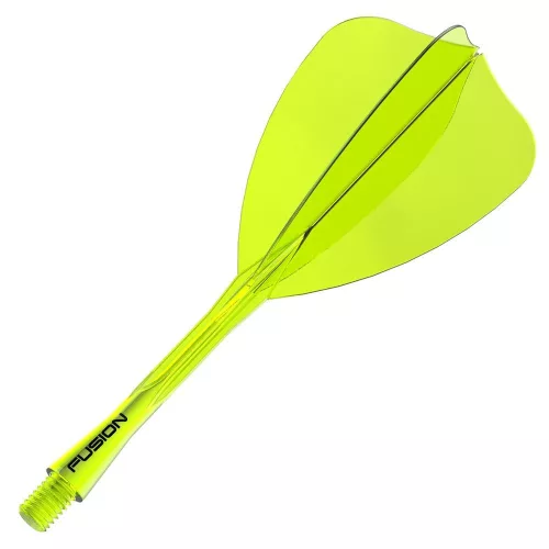 Winmau Fusion Arrow priehľadné žlté integrované letky a dlhé násadky