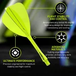 Winmau Fusion Arrow priehľadné žlté integrované letky a dlhé násadky
