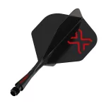Winmau Fusion Blade X čierne integrované letky No2 a krátke násadky