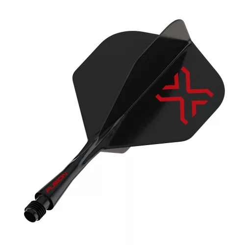 Winmau Fusion Blade X čierne integrované letky No2 a krátke násadky