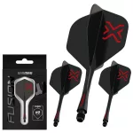 Winmau Fusion Blade X čierne integrované letky No2 a krátke násadky