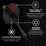 Winmau Fusion Blade X čierne integrované letky No2 a krátke násadky