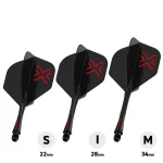 Winmau Fusion Blade X čierne integrované letky No2 a dlhé násadky