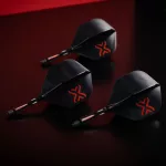 Winmau Fusion Blade X čierne integrované letky No2 a dlhé násadky