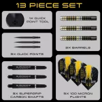 Šípky steel Harrows Chizzy 24g QP 90% wolfram