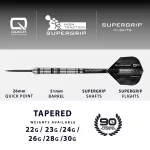 Šípky steel Harrows Supergrip Tapered 28g Quick Point 90% wolfram