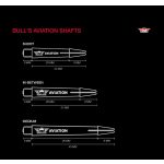 Násadky na šípky Bull's Aviation hliníkové krátke sivé