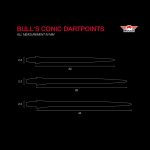 Náhradné hroty na steel šípky Bull's Conic čierne 32mm - 3ks