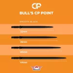 Hroty na šípky Bull's CP hladké 36mm čierne 3ks