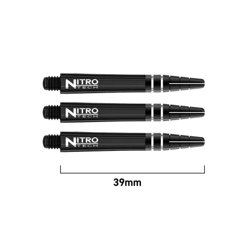 Násadky na šípky Red Dragon Nitrotech plastové čierne, intermediate, 39mm