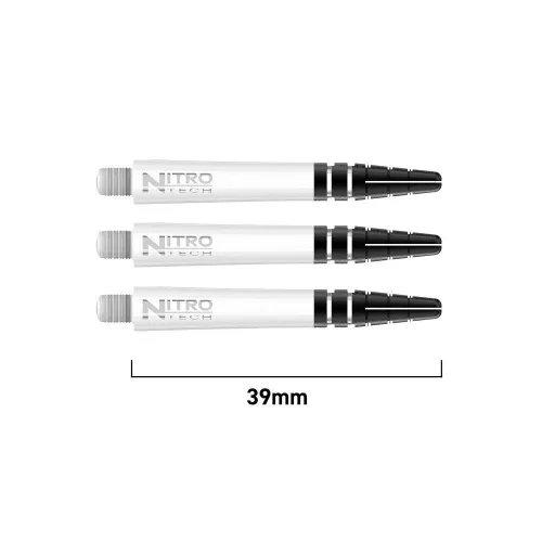 Násadky na šípky Red Dragon Nitrotech plastové biele, intermediate, 39mm