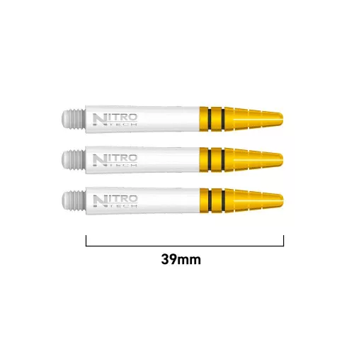 Násadky na šípky Red Dragon Nitro Ionic plastové bielo-zlaté, intermediate, 39mm