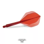 Letky na šípky Condor AXE priehľadné červené, štandardné letky a dlhé násadky