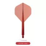 Letky na šípky Condor AXE priehľadné červené, štandardné letky a dlhé násadky