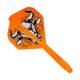 Letky na šípky Condor AXE Aussie Bull oranžové, štandardné letky a midi násadky