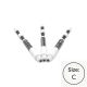 Násadky na šípky Cuesoul TERO+ AK7P biele, dĺžka 44mm (C)