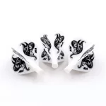 Letky na šípky Cuesoul TERO AK4, biele kvetinový vzor, štandard